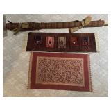 Antique Runner Rug, Tapestry, & Fabric Roll