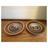 2 Austrian 20th C Hand Painted Royal Vienna Plates