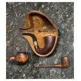 Antique Tobacco Pipes, Sterling, Burl Wood & More
