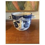 Signed Contemporary Studio Art Pottery Face Vessel