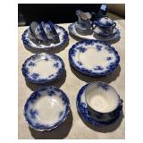 Flow Blue Henry Alcock & Co ï¿½Touraineï¿½ 29 pc Set