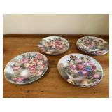 8 French Home Limoges France Rose Dessert Plates