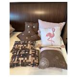Decorative Pink & Brown Throw Pillows