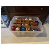 Bin of Christmas Ornaments