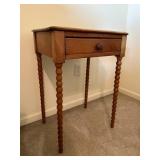 1800s Spool Turned Bobbin Leg Wood Side Table