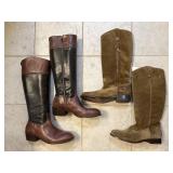 Frye Suede & Vince Camuto Leather Boots Size 10