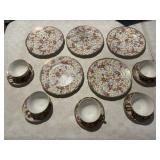Lefton Floral Chintz Hand Painted China 15 piece