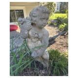 Concrete Cherub Garden Sculpture
