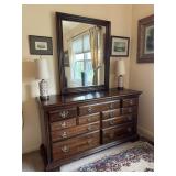 Kincaid Georgian Style Cherry Dresser with Mirror