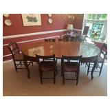 Vintage Table and 7 Antique Chairs