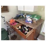 Contents In and On Top of Cabinet