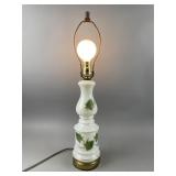Vintage Hand-painted Milk Glass Table Lamp