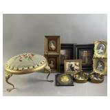 Antq Mini Portraits & Victorian Foot Stool
