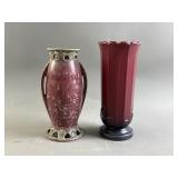 Vtg Roseville Pottery Vase & Weller Pottery Vase