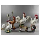 Vintage Ceramic Roosters, Rooster Lamps & More