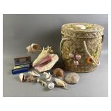 Vtg Philippines Woven Basket, Seashells, & More