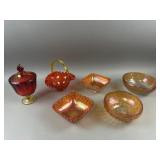 Fenton Amberina Hobnail Glass Basket & More