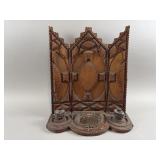 Antique Tramp Art Wood Carved Altar