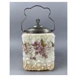 Antique 1900ï¿½s Hand-painted Biscuit Jar