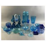 Vtg Blue Glass Lot
