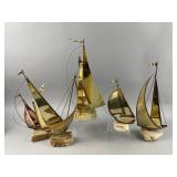 J.DeMott & Jason Brass & Copper Sailboat Sculpture