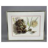 Framed/Signed Teddy Bear Artwork by Ratterman