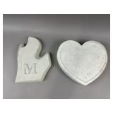 Michigan Mitten & Heart Concrete Garden Stones