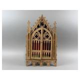 Antique Fretwork Wood Gothic Shrine