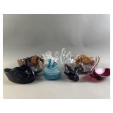 Vtg Glass Swan Lot