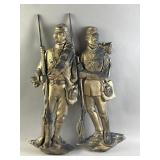 Brass Tone Metal Wall Plaques of Civil War Soldier