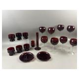Ruby Red Vintage Glass Cups, Wine Glasses & More
