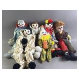 Vtg Shelf Sitter Clown Dolls