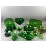 Vintage Green Glass Lot