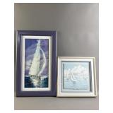 Framed & Signed Sailboat Art
