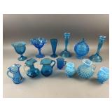 Aqua Blue Glass Depression, Hobnail, Fenton & More