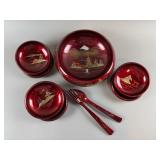 VTG Japanese Lacquerware Salad Bowl Set
