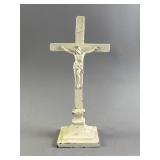 Vtg White Painted Crucifix
