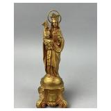 French Gold-gilded Saint Anne de Beaupre Statue