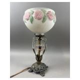 Victorian Art Nouveau Style Glass Shade Lamp