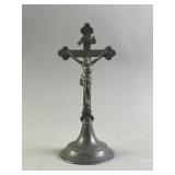 Antq Pewter Arma Christi Priests Table Crucifix