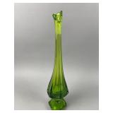 Vintage Viking Green Epic Column Ribbed Swung Vase