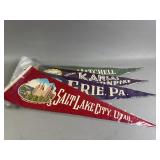 4 Vintage City Pennant Flags
