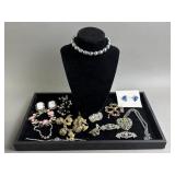 Vtg Rhinestone Costume Jewelry