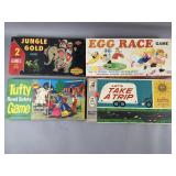 Vtg Board Games Jungle Gold, Egg Race & More