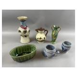 Vintage Signed Ceramic Brush USA & More