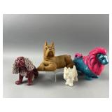 Vtg Brooks Chalkware Bulldog & More