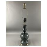 Vintage Smoked Blue Glass Lamp