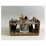 Vtg Table Top Wooden Pipe Stand