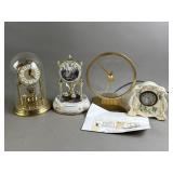 Vtg Collection of Decorative Mantel Clocks