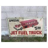 Vintage Cardboard Texaco Jet Fuel Truck Sign
